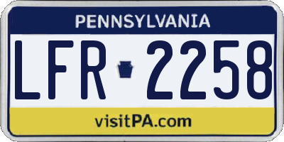 PA license plate LFR2258