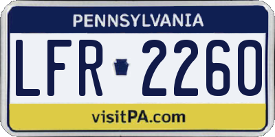 PA license plate LFR2260