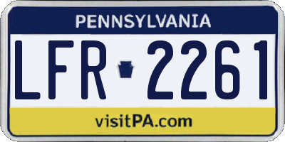 PA license plate LFR2261
