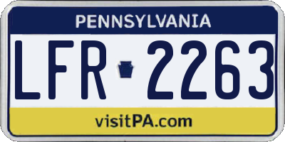 PA license plate LFR2263