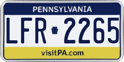 PA license plate LFR2265