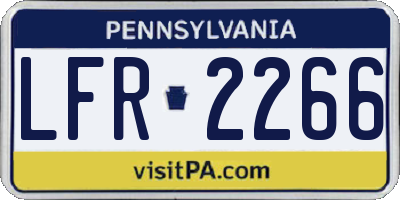 PA license plate LFR2266