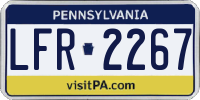 PA license plate LFR2267
