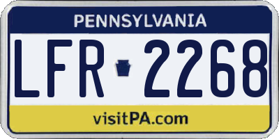 PA license plate LFR2268