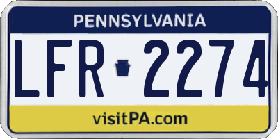 PA license plate LFR2274