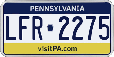 PA license plate LFR2275