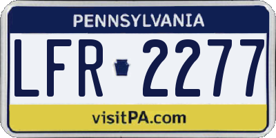 PA license plate LFR2277