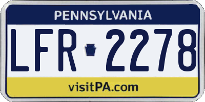 PA license plate LFR2278