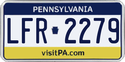 PA license plate LFR2279