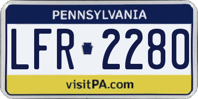 PA license plate LFR2280