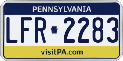 PA license plate LFR2283