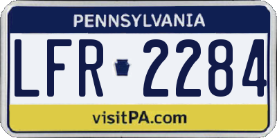 PA license plate LFR2284