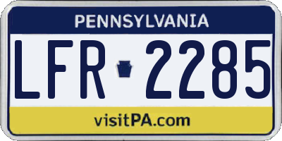 PA license plate LFR2285