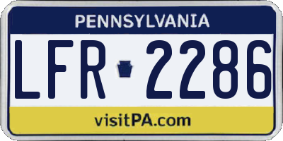 PA license plate LFR2286