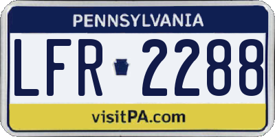 PA license plate LFR2288