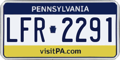 PA license plate LFR2291