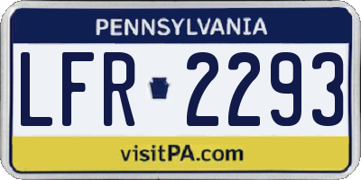 PA license plate LFR2293