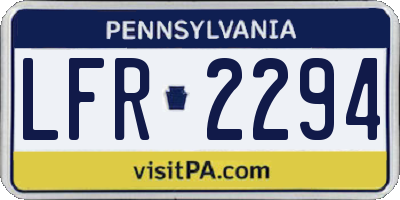 PA license plate LFR2294