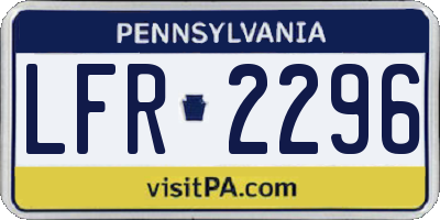 PA license plate LFR2296