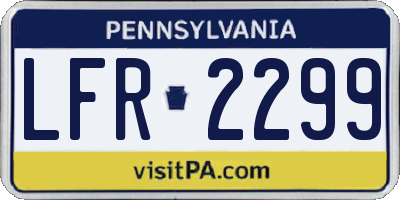 PA license plate LFR2299