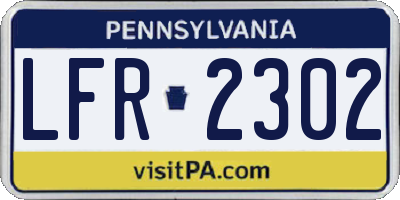 PA license plate LFR2302