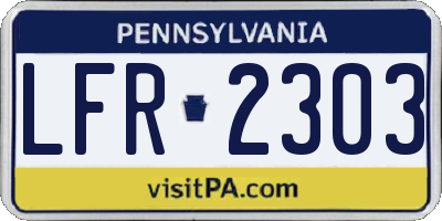PA license plate LFR2303