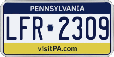 PA license plate LFR2309
