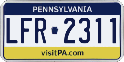 PA license plate LFR2311