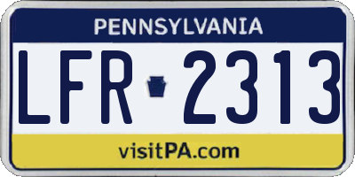 PA license plate LFR2313