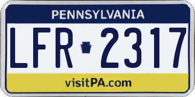 PA license plate LFR2317
