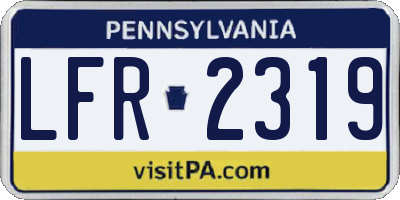 PA license plate LFR2319