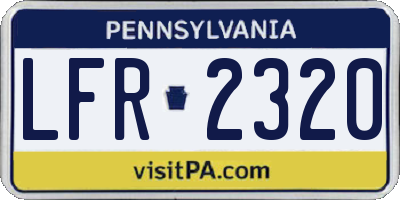 PA license plate LFR2320