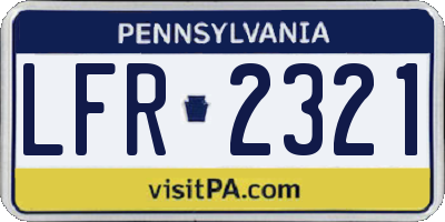 PA license plate LFR2321