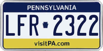 PA license plate LFR2322