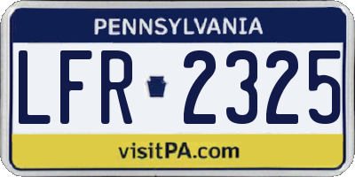 PA license plate LFR2325