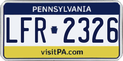 PA license plate LFR2326