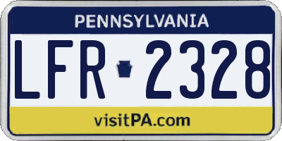 PA license plate LFR2328