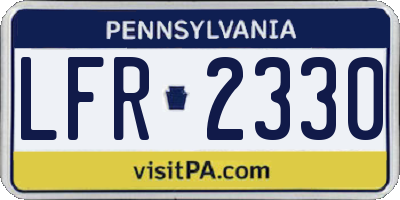 PA license plate LFR2330