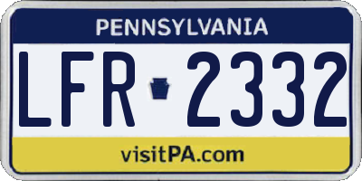 PA license plate LFR2332