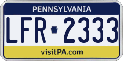 PA license plate LFR2333