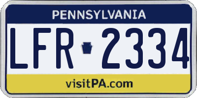 PA license plate LFR2334