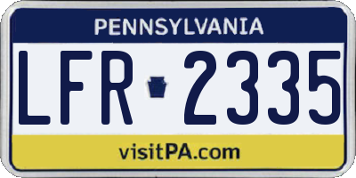 PA license plate LFR2335