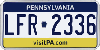 PA license plate LFR2336