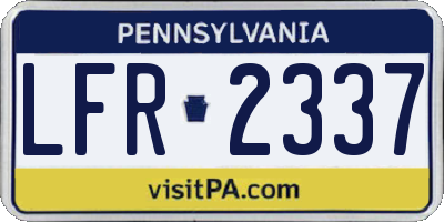 PA license plate LFR2337