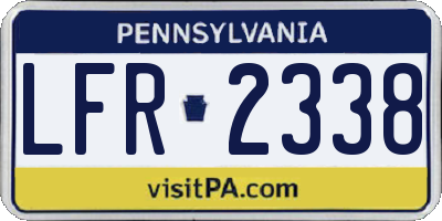 PA license plate LFR2338