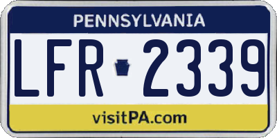 PA license plate LFR2339