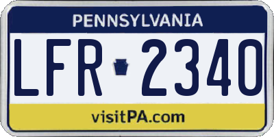 PA license plate LFR2340