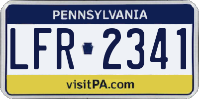 PA license plate LFR2341
