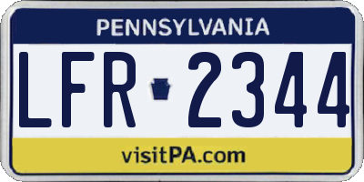 PA license plate LFR2344