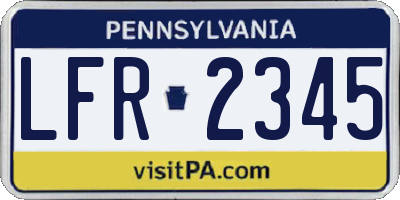 PA license plate LFR2345
